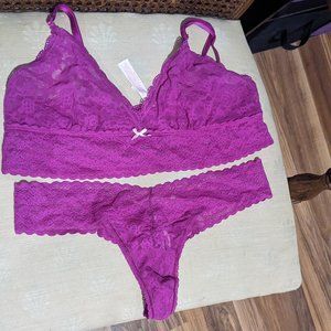 Victoria's Secret Purple Lace Bra and Panty Set
